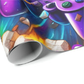 Colorful Neon Joysticks Pattern Cadeaupapier (Rol Hoek)