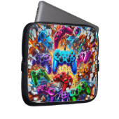 Colorful Neon Joysticks Pattern Laptop Sleeve (Voorkant Rechts)