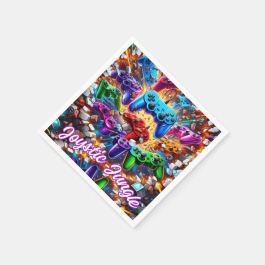 Colorful Neon Joysticks Pattern Servet (Hoek)