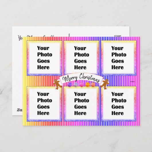 Colorful Neon kerstBriefkaart HAMbWG Briefkaart (Voorkant / Achterkant)