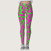 Colorful Neon Leopard Print Leggings (Voorkant)