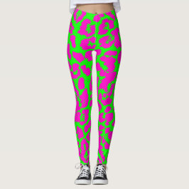 Colorful Neon Leopard Print Leggings
