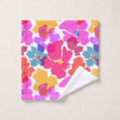 Colorful Neon Modern Flower Pattern Bad Handdoek (Wasdoekje)
