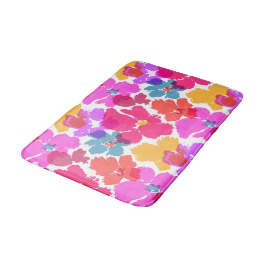 Colorful Neon Modern Flower Pattern Badmat (Gekanteld)