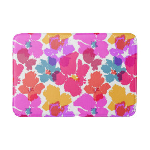 Colorful Neon Modern Flower Pattern Badmat