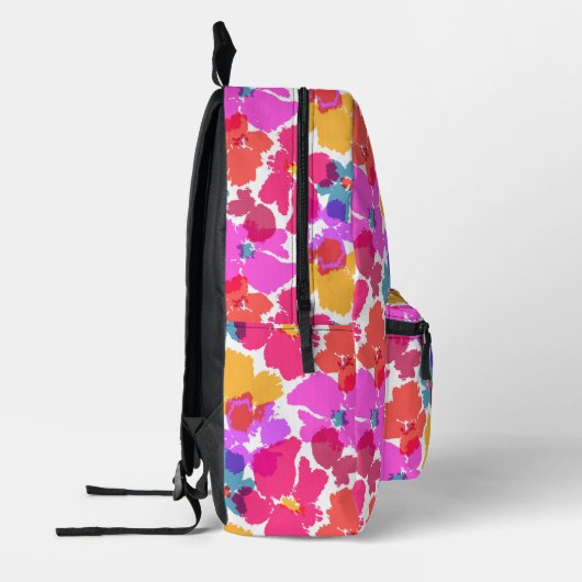 Colorful Neon Modern Flower Pattern Bedrukte Rugzak (Links)