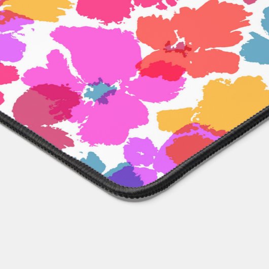 Colorful Neon Modern Flower Pattern Bureaumat (Hoek)
