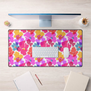 Colorful Neon Modern Flower Pattern Bureaumat