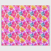 Colorful Neon Modern Flower Pattern Cadeaupapier (Vlak)