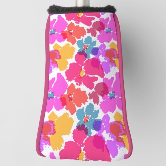 Colorful Neon Modern Flower Pattern Golfheadcover (Draai 90)