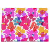 Colorful Neon Modern Flower Pattern Groot Cadeauzakje (Voorkant)