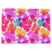 Colorful Neon Modern Flower Pattern Groot Cadeauzakje (Achterkant)