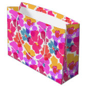 Colorful Neon Modern Flower Pattern Groot Cadeauzakje (Achterkant Gekanteld)