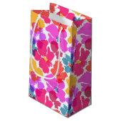 Colorful Neon Modern Flower Pattern Klein Cadeauzakje (Achterkant Gekanteld)