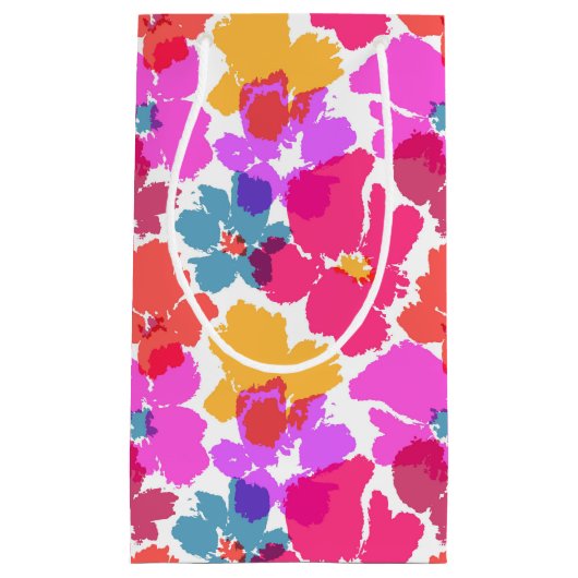 Colorful Neon Modern Flower Pattern Klein Cadeauzakje (Voorkant)