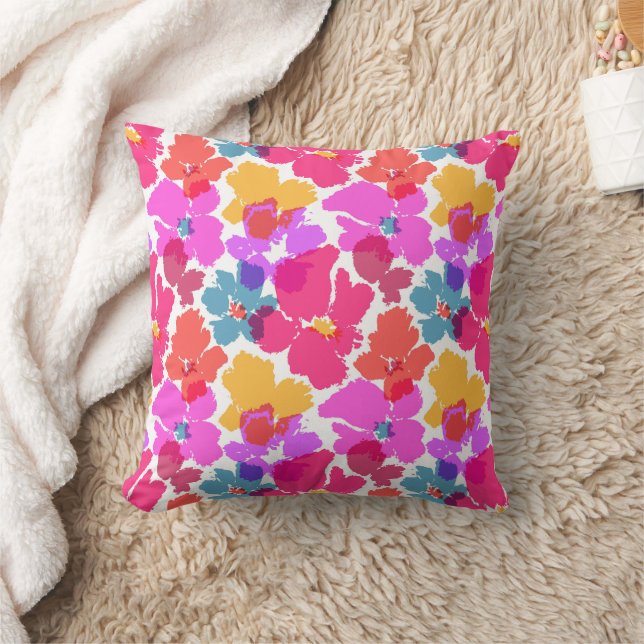 Colorful Neon Modern Flower Pattern Kussen (Deken)
