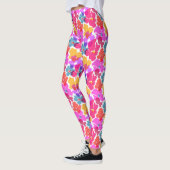 Colorful Neon Modern Flower Pattern Leggings (Links)