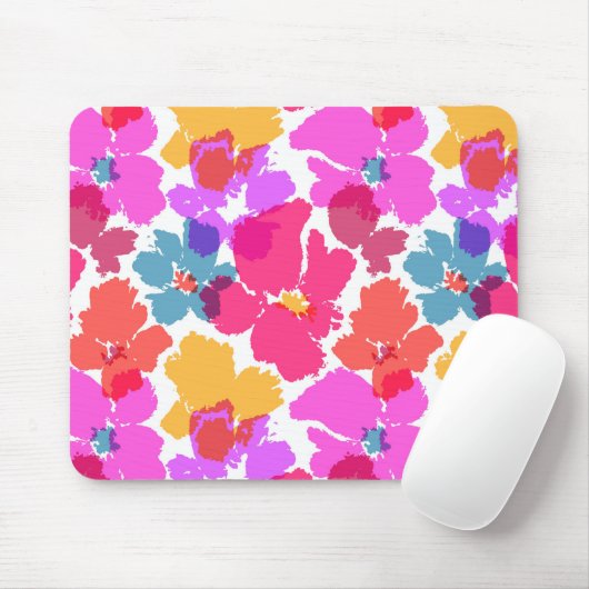Colorful Neon Modern Flower Pattern Muismat (Met muis)