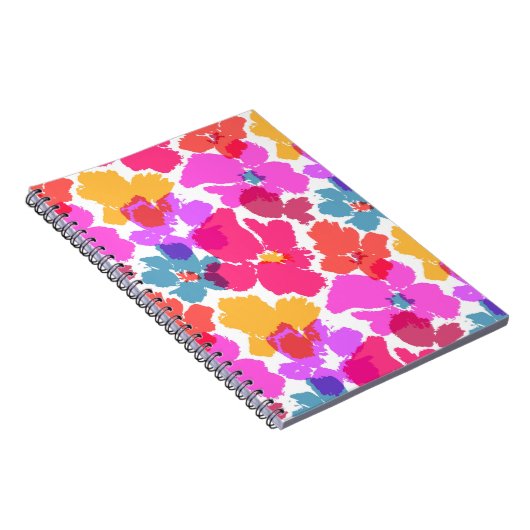 Colorful Neon Modern Flower Pattern Notitieboek (Rechterzijde)