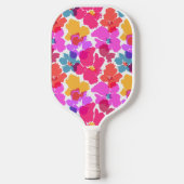 Colorful Neon Modern Flower Pattern Pickleball Paddle (Voorkant)
