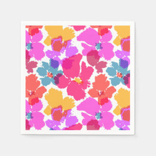 Colorful Neon Modern Flower Pattern Servet
