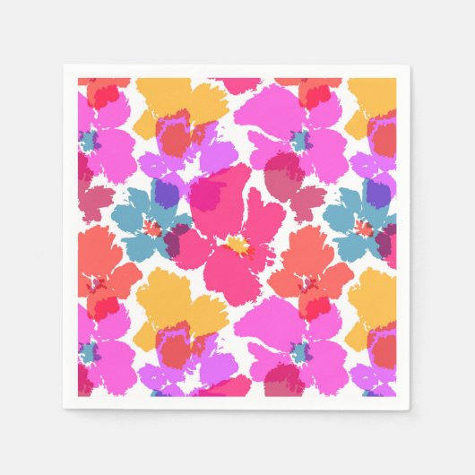Colorful Neon Modern Flower Pattern Servet (Voorkant)