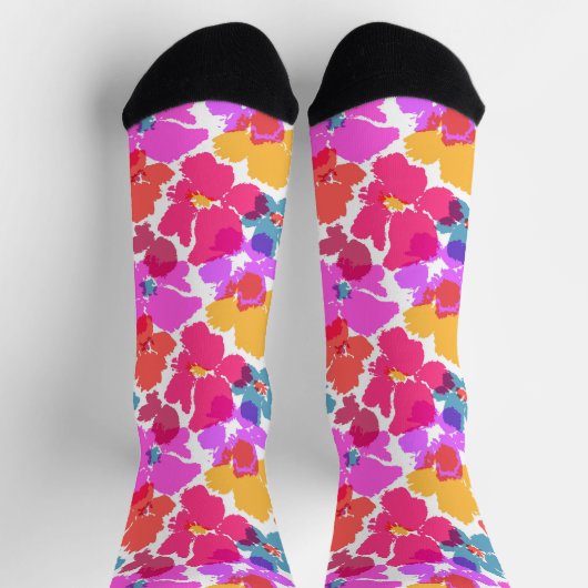 Colorful Neon Modern Flower Pattern Sokken (Top)