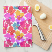 Colorful Neon Modern Flower Pattern Theedoek (Quarter Fold)