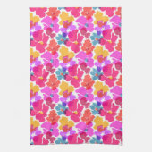 Colorful Neon Modern Flower Pattern Theedoek (Verticaal)