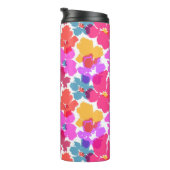 Colorful Neon Modern Flower Pattern Thermosbeker (Geroteerd rechts)