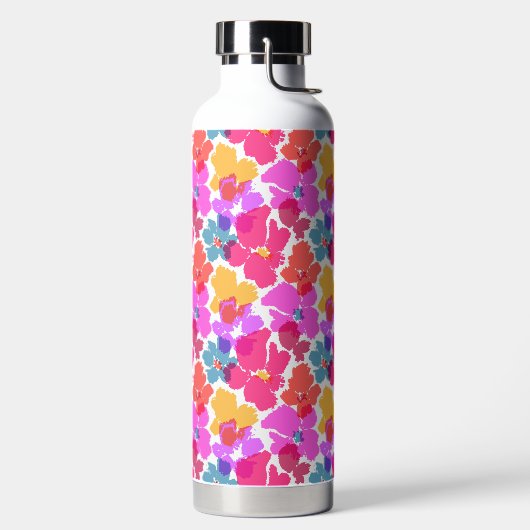 Colorful Neon Modern Flower Pattern Waterfles (Links)