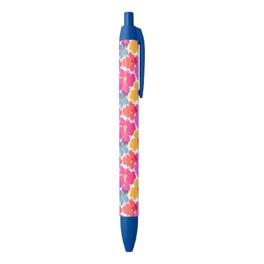 Colorful Neon Modern Flower Pattern Zwarte Inkt Pen (Achterkant (Verticaal))