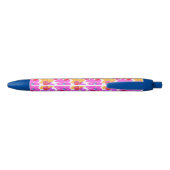 Colorful Neon Modern Flower Pattern Zwarte Inkt Pen (Achterkant)