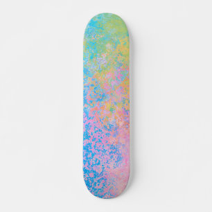 Colorful Neon Pastel Sky Alcohol Ink Abstract Persoonlijk Skateboard