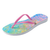 Colorful Neon Pastel Sky Alcohol Ink Abstract Teenslippers (Schuin)