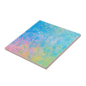 Colorful Neon Pastel Sky Alcohol Ink Abstract Tegeltje (Zijkant)