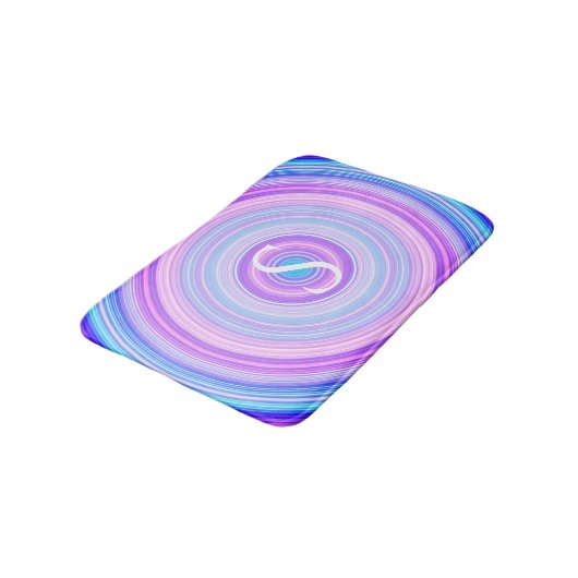 Colorful Neon Pink Blue Monogram Badmat (Gekanteld)