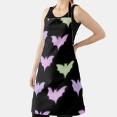 Colorful Neon Pink Paars Green Bats Halloween Schort (Insitu)