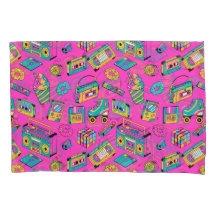 Colorful Neon Pink Retro 80s 90s Fun Tech Pattern