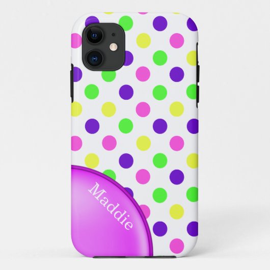 Colorful Neon Polka Dots iPhone 5S Case (Achterkant)