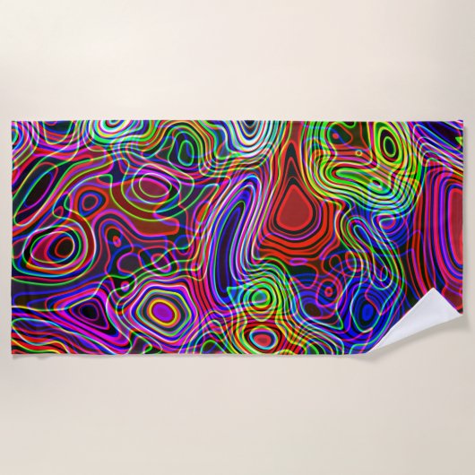 Colorful Neon Rainbow Abstract Strandlaken (Voorkant)