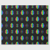 Colorful Neon Rainbow Easter Egg Pattern Black Cadeaupapier (Vlak)