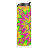 Colorful Neon Rainbow Fractal Thermosbeker (Gedraaid links)