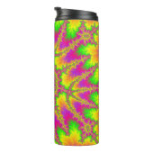 Colorful Neon Rainbow Fractal Thermosbeker (Geroteerd rechts)