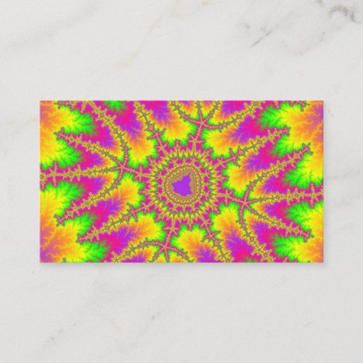 Colorful Neon Rainbow Fractal Visitekaartje (Voorkant)