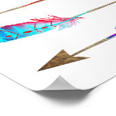 Colorful Neon Rustic Bohemian Feather Arrows Poster (Hoek)