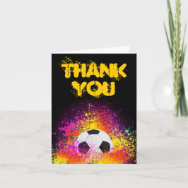 Colorful Neon Soccer Thema Bedankt voor je briefka