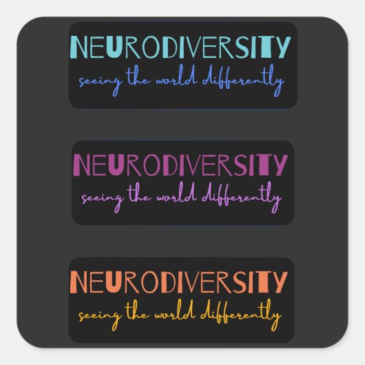 Colorful Neurodiversity Vierkante Sticker (Voorkant)