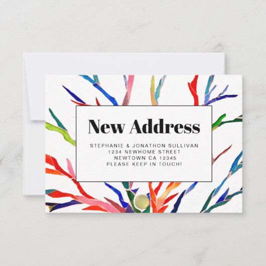 Colorful New Address Announance Kaart (Voorkant)