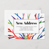 Colorful New Address Announance Kaart (Voorkant / Achterkant)